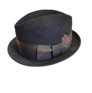 Vintage Adam Fifth Avenue New York Black Trilby Hat Size 6 3/4